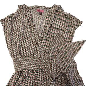 Max Rave Dresss V-Neck Faux Wrap S Tie Waist Retro Twee